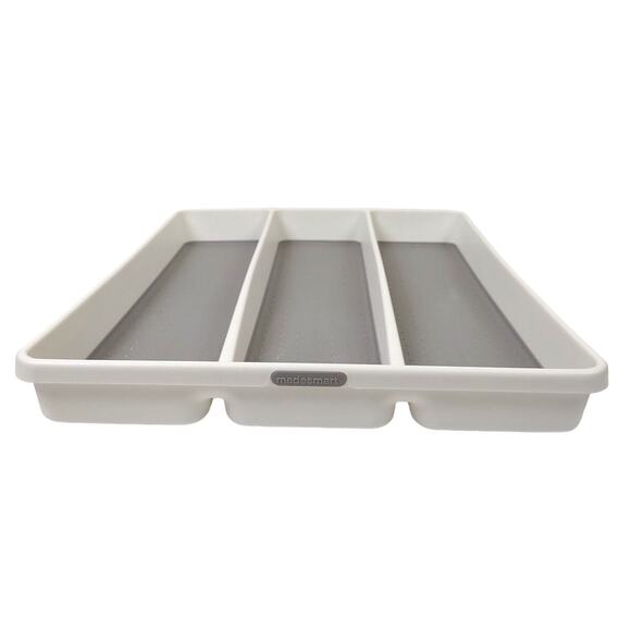 Madesmart Soft Grip Non-Slip 3 Section Utensil Tray Kitchen Drawer Organizer - Picture 1 of 9